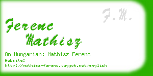 ferenc mathisz business card